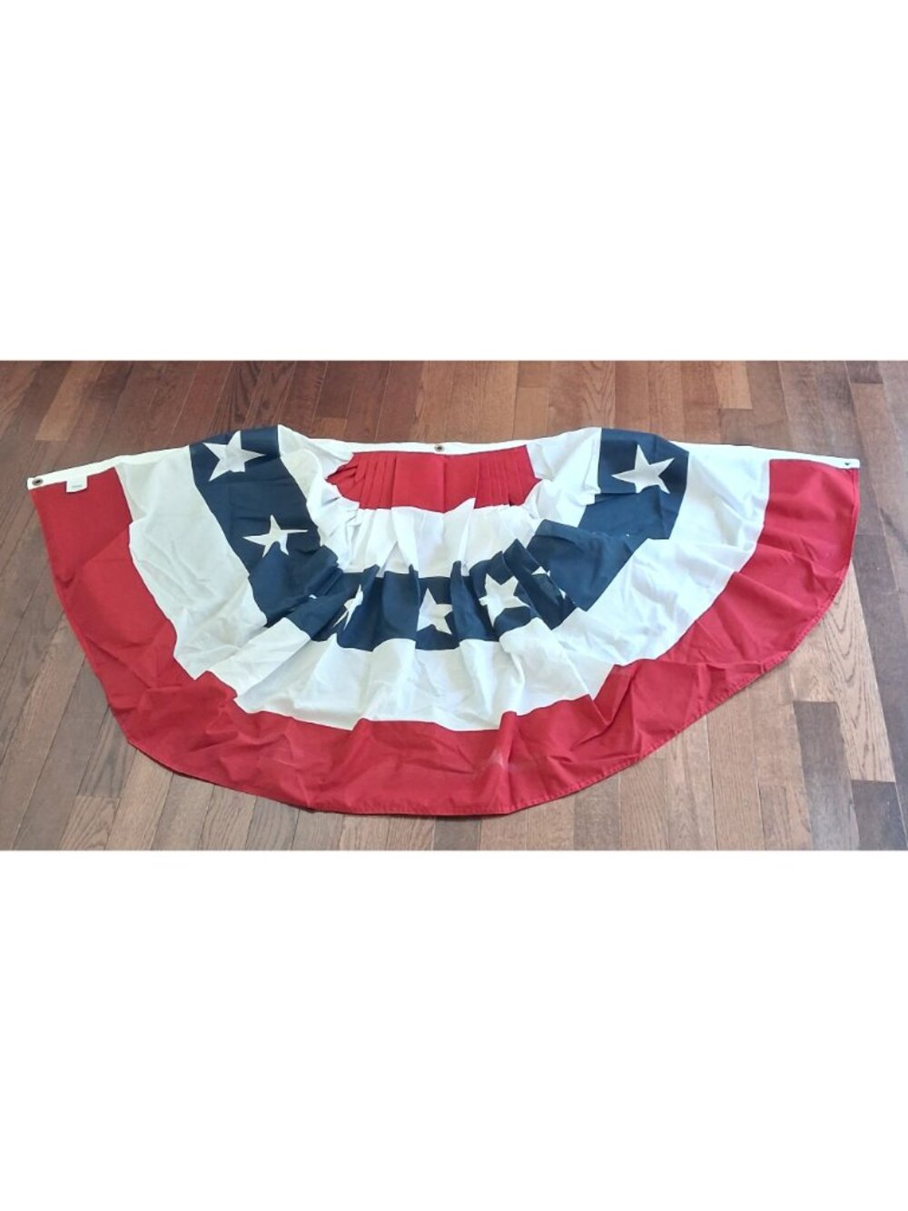 Patriotic 71" L Red White Blue Pleated Banner Bunting Stars USA - Picture 2 of 8